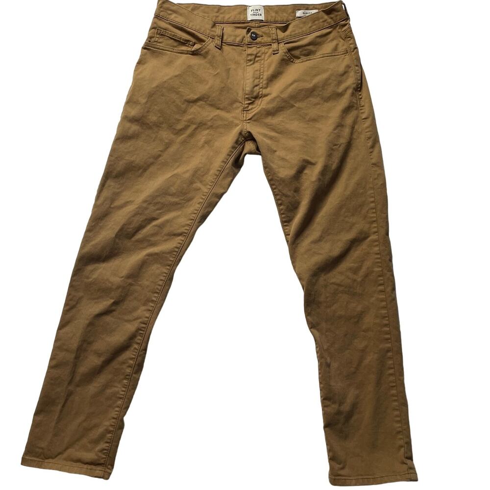 Flint and Trader 365 Pants Slim Men's Size 32x30 Khaki Brown